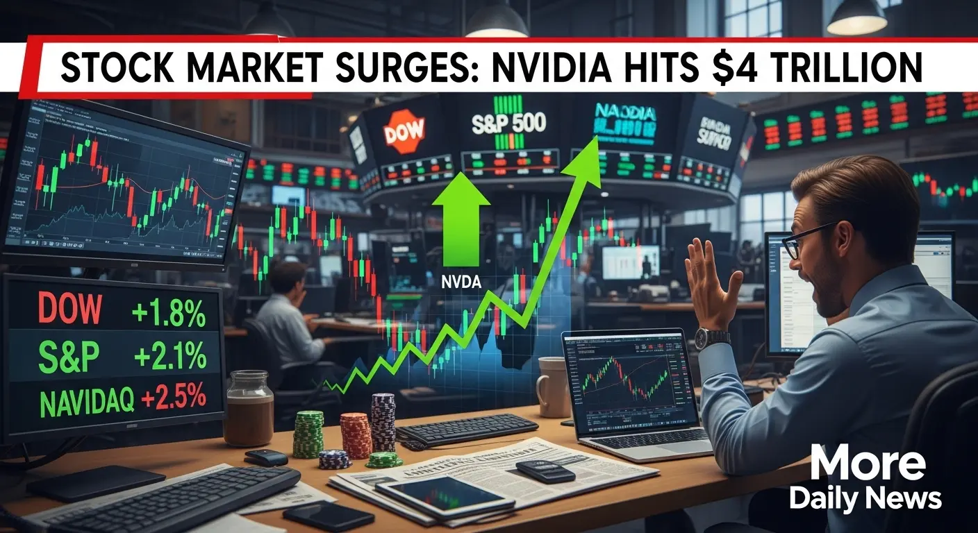 Shocking Stock Market Today Dow, S&P & Nasdaq Rally as Nvidia Hits $4 Trillion